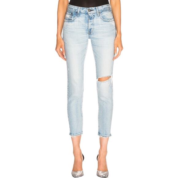 Moussy Vintage Vivian Skinny Jean Distressed In Light Wash Cropped Japan Size 25 - Picture 2 of 16